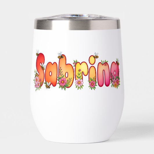 Sabrina - Bloem- en Bij ontwerp waterbeker (Voorkant)