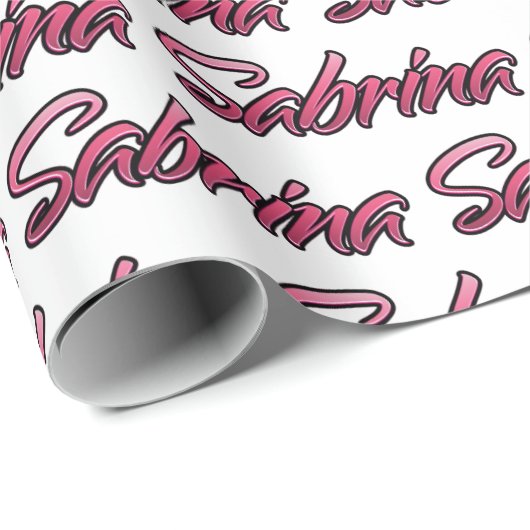 Sabrina faded pink personalisiertes Geschenkpapier Cadeaupapier