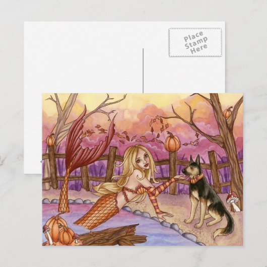 Sabrina - Herfst Mermaid Briefkaart (Voorkant / Achterkant)