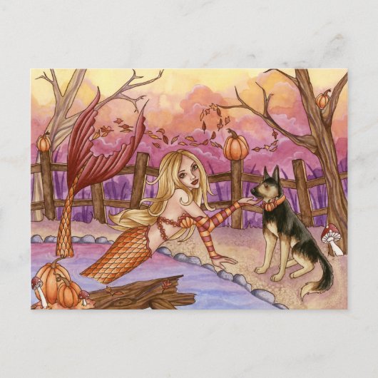 Sabrina - Herfst Mermaid Briefkaart (Voorkant)
