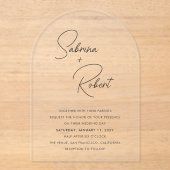 Sabrina Modern Huwelijksuitnodiging Acryl Uitnodigingen (Voorkant)