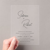 Sabrina Modern Huwelijksuitnodiging Acryl Uitnodigingen (Insitu (Draagbaar))