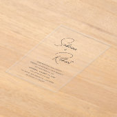 Sabrina Modern Huwelijksuitnodiging Acryl Uitnodigingen (Laagn)