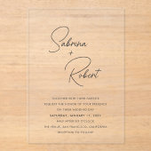 Sabrina Modern Huwelijksuitnodiging Acryl Uitnodigingen (Voorkant)