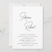 Sabrina Modern Huwelijksuitnodiging Kaart (Voorkant)