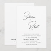 Sabrina Modern Huwelijksuitnodiging Kaart (Voorkant / Achterkant)