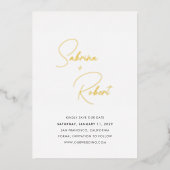 Sabrina Modern Wedding Save the Date Folie Uitnodiging (Voorkant)
