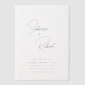 Sabrina Modern Wedding Save the Date Vellum Uitnodigingen (Voorkant)