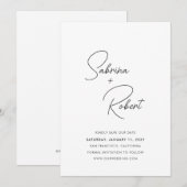 Sabrina moderne bruiloft save the date (Voorkant / Achterkant)