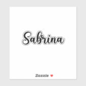 Sabrina Naam - Handgeschreven kalligrafie Sticker (Vel)