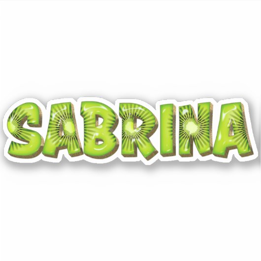 Sabrina Name Kiwi Design Aufkleber Sticker (Voorkant)