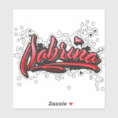 Sabrina red Heart Graffiti Aufkleber Sticker (Vel)
