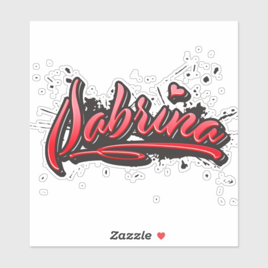 Sabrina red Heart Graffiti Aufkleber Sticker (Vel)