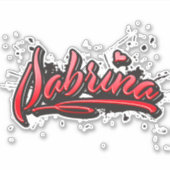Sabrina red Heart Graffiti Aufkleber Sticker (Voorkant)