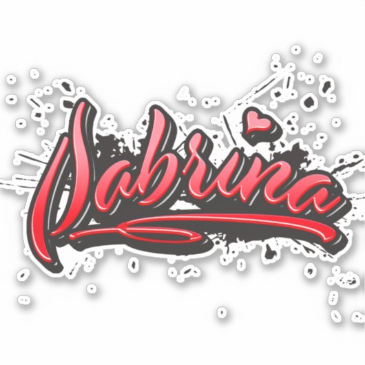 Sabrina red Heart Graffiti Aufkleber Sticker (Voorkant)