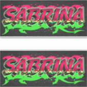 Sabrina Vorname Name Graffiti Aufkleber Sticker (Voorkant)