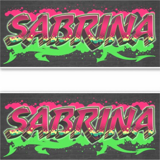 Sabrina Vorname Name Graffiti Aufkleber Sticker (Voorkant)