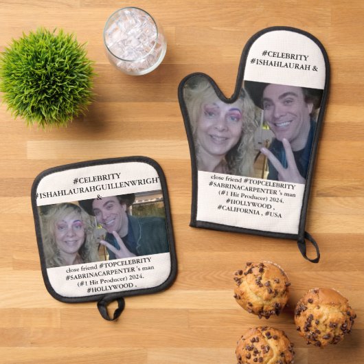 #SABRINACARPENTER's #PRODUCER met #LAURAHGUILLEN Ovenwant & Pannenlap Set (Top down)