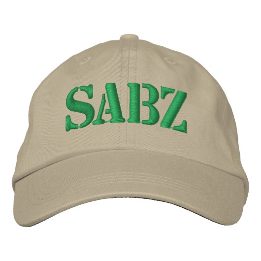Sabz (groen) geborduurde pet (Voorkant)