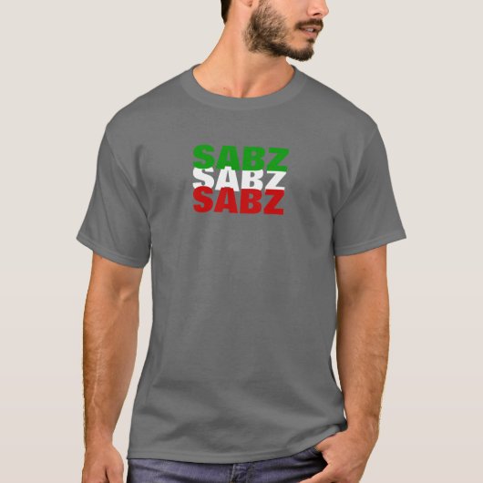 "SABZ" Iran driekleurige vlag T-shirt (Voorkant)