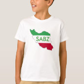 "SABZ" Iran - Vlaggenkaart T-shirt (Voorkant)