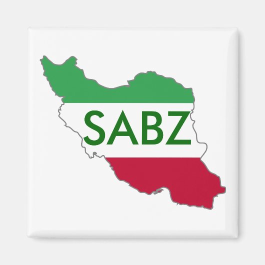 "SABZ" Vlagkaart van Iran Magneet (Voorkant)