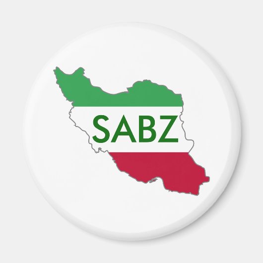 "SABZ" Vlagkaart van Iran Magneet (Voorkant)
