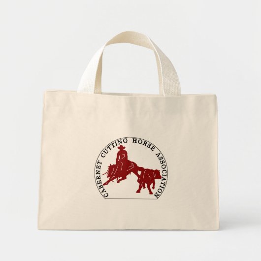 Sac Cabernet CHA Naturel Logo Bordeaux Mini Tote Bag (Voorkant)