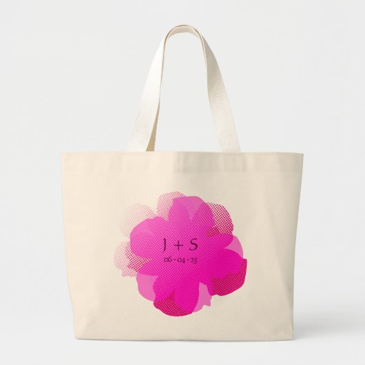 Sac Fourre-alles Jumbo Popflower Rose Grote Tote Bag (Voorkant)