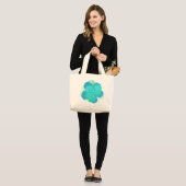 Sac Fourre-tout Jumbo Popflower Lagon Grote Tote Bag (Voorkant (model))