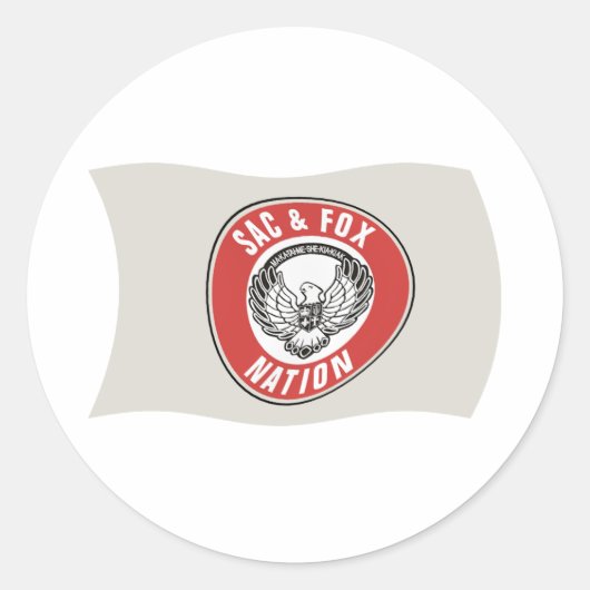 Sac & Fox Nation (Oklahoma) Vlagsticker Ronde Sticker (Voorkant)