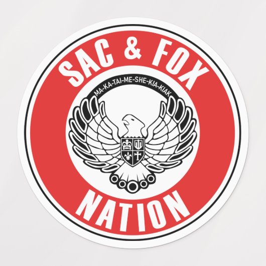 sac fox vlag amerikaans inheems verenigd amerikaan labels (Design 3)