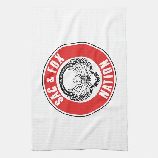 sac fox vlag amerikaans inheems verenigd amerikaan theedoek (Verticaal)