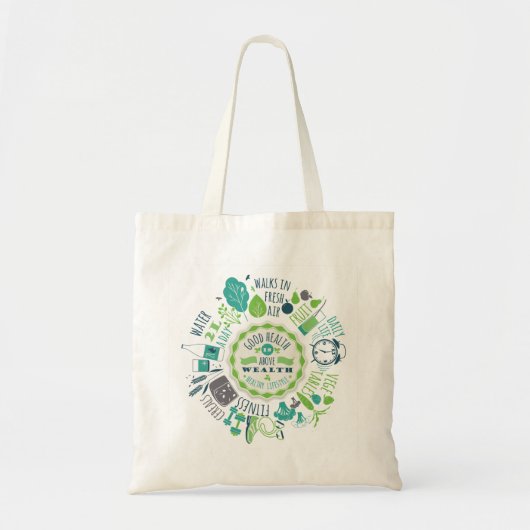 Sac Goede gezondheid gaat boven rijkdom Tote Bag (Voorkant)