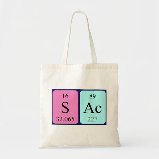 Sac periodieke canvas tas woord (Voorkant)