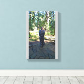 Sacagawea Statue, Fort Clatsop, Astoria, Oregon Canvas Afdruk (Insitu (Houten vloer))