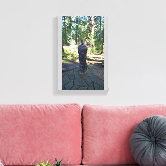 Sacagawea Statue, Fort Clatsop, Astoria, Oregon Canvas Afdruk (Insitu (Woonkamer))