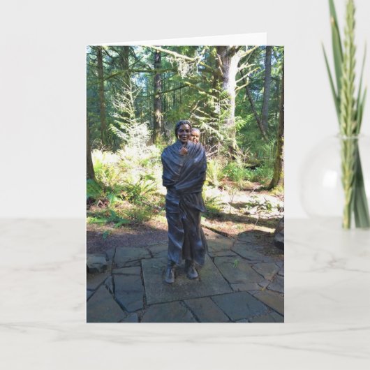 Sacagawea Statue, Fort Clatsop, Astoria, Oregon Kaart (Voorkant)