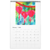 Sacha Grossel voor de waterverf van rode kleuren Kalender (Feb 2026)