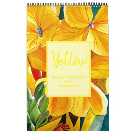 Sacha Grossel voor waterverf met gele kleur Kalender