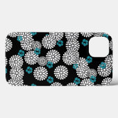 Sacharblauw bloemen floreel patroon Case-Mate iPhone case (Achterkant (horizontaal))