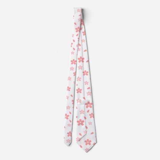 Sacharbloemen en bladpatroon stropdas (Achterkant)