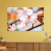 Sacharovbloemen en Oranje bladeren in Springtime Canvas Afdruk (Insitu (Woonkamer))