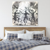 Sacheverell-rioters vernietigen een deel van een k canvas afdruk (Insitu (Slaapkamer))