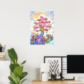 Sachi: Elegant Calligraphy "Happiness" 260010132 Poster (Thuiskantoor)