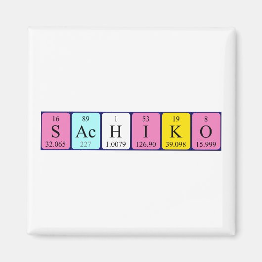 Sachiko periodieke tabelnaam magnet (Voorkant)