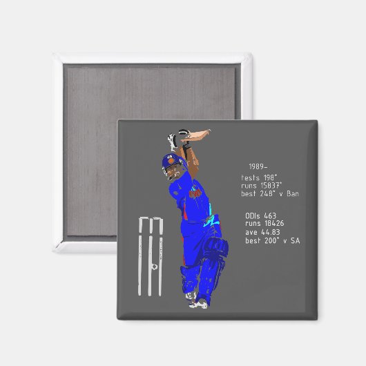 Sachin Tendulkar Koelkast Magnet (Voorkant / Achterkant)