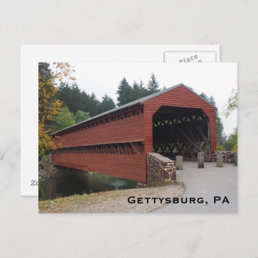 Sachs Covered Bridge bij Gettysburg PA Briefkaart (Voorkant / Achterkant)