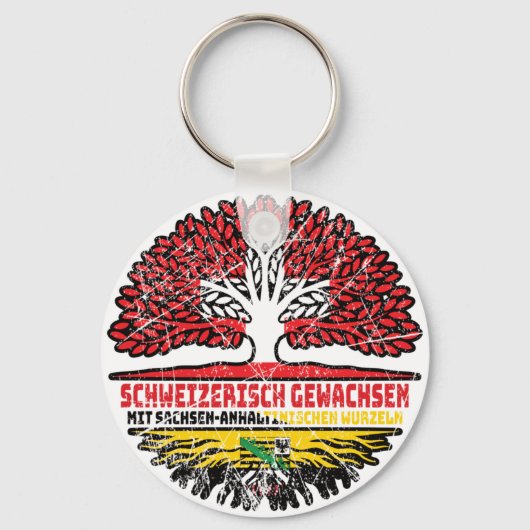 Sachsen-Anhalt Schweizer Schweiz Baum Sleutelhanger (Voorkant)
