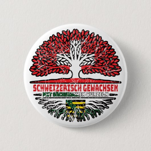 Sachsen Sächsisch Schweizer Schweiz Baum Wurzel Ronde Button 5,7 Cm (Voorkant)